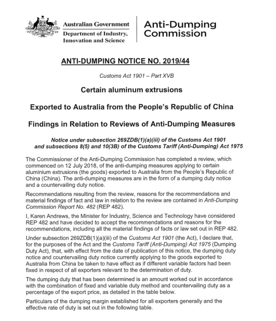 我司“雙反”案在澳“畢業”, 獲0.2%象征性反補貼稅率結束復審之路!(圖1) 我司“雙反”案在澳“畢業”, 獲0.2%象征性反補貼稅率結束復審之路!(圖1)